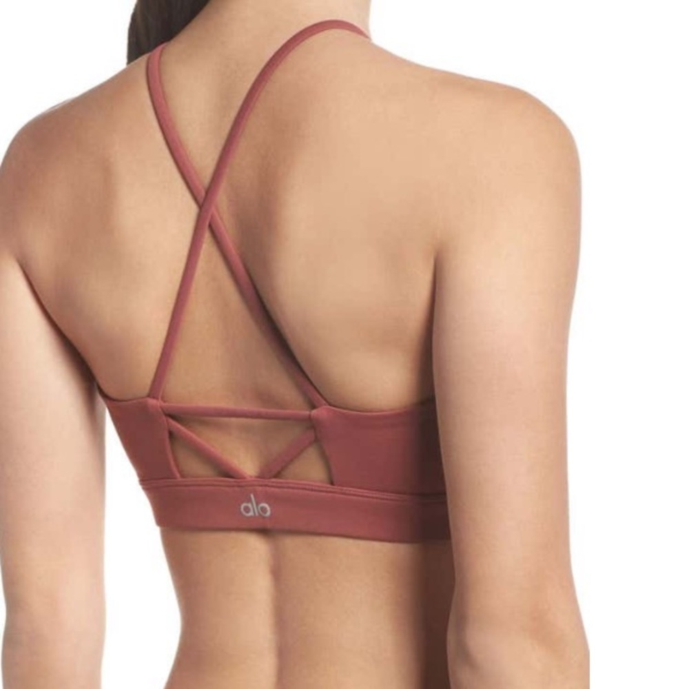 Alo Scarlet Lace Up Sport Bra Size Medium - Picture 2 of 4